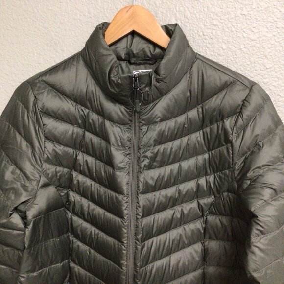 32 Degrees Heat 90% Down Womens Olive Green Lightweight Puffer Jacket Large - Picture 3 of 9